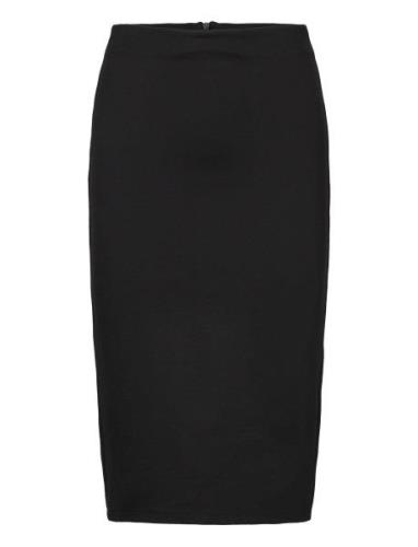 Opening Pencil Skirt Knälång Kjol Black Mango