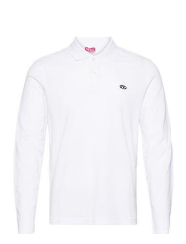 T-Smith-Ls-Doval-Pj Polo Shirt Tops Polos Long-sleeved White Diesel