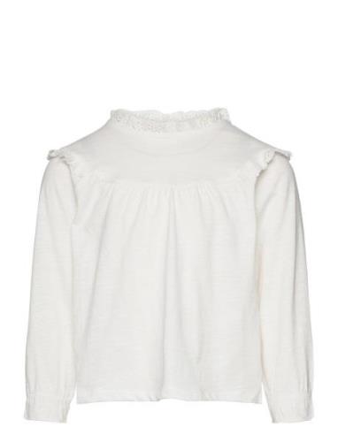 Long -Sleeved T-Shirt With Ruffles Tops T-shirts Long-sleeved T-shirts...