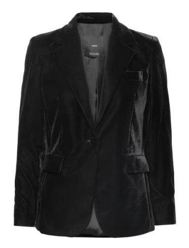 Velvet Blazer Blazers Single Breasted Blazers Black Mango