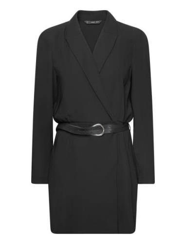 Belt Wrap Dress Kort Klänning Black Mango