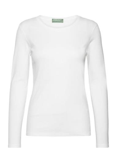 T-Shirt L/S Tops T-shirts & Tops Long-sleeved White United Colors Of B...