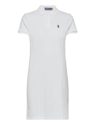 Cotton Mesh Polo Dress Kort Klänning White Polo Ralph Lauren