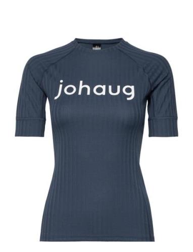 Rib Tech Tee Sport T-shirts & Tops Short-sleeved Navy Johaug