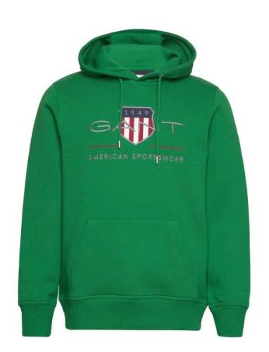 Reg Archive Shield Hoodie Tops Sweat-shirts & Hoodies Hoodies Green GA...