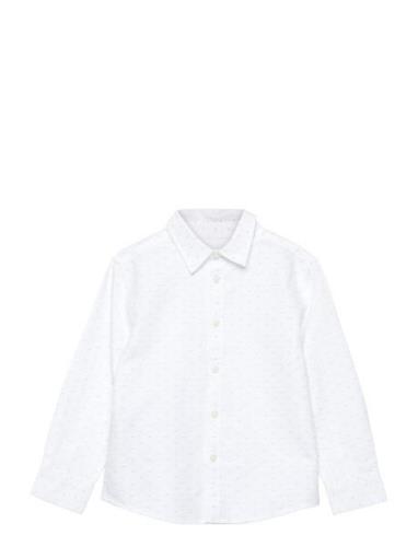 Printed Cotton Shirt Tops Shirts Long-sleeved Shirts White Mango