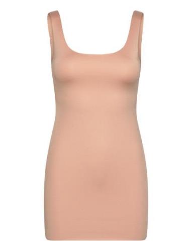 Seamless Dress With Straps Kort Klänning Beige Mango