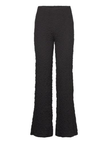 Textured Wideleg Trousers Bottoms Trousers Flared Black Mango