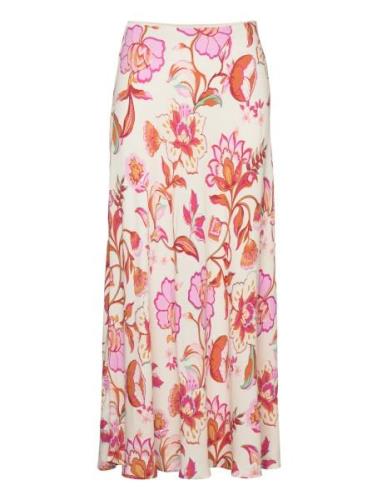 Floral Long Skirt Lång Kjol Cream Mango