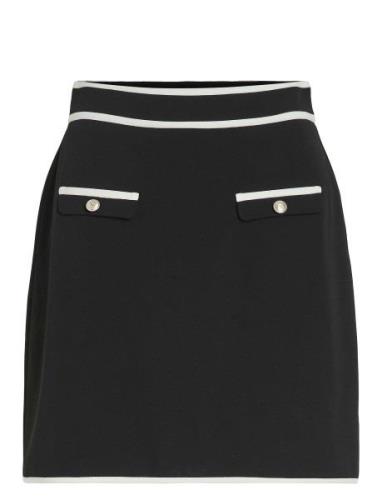 Visola Hw Short Contrast Skirt/Ka Kort Kjol Black Vila