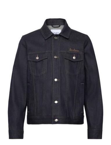 Micah Selvedge Jacket Jeansjacka Denimjacka Navy Les Deux