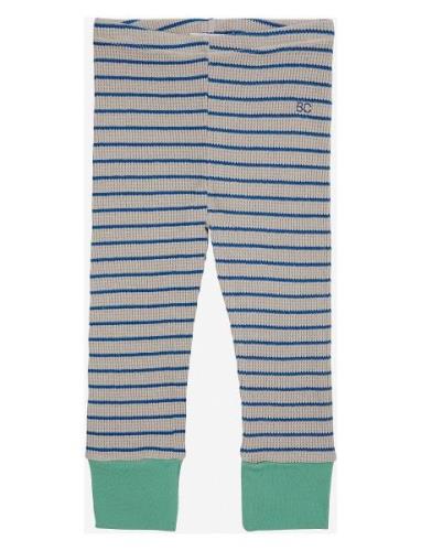 Baby Stripes Waffle Leggings Bottoms Leggings Blue Bobo Choses