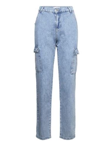 Pocket Cargo Jeans Bottoms Jeans Straight-regular Blue Mango