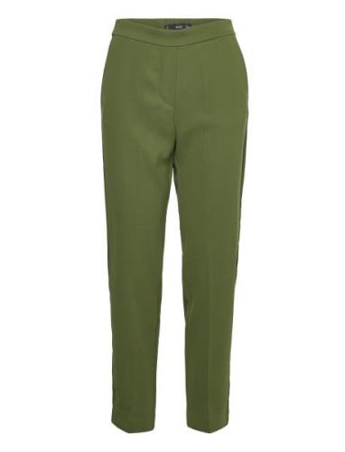 Flowy Suit Trousers Bottoms Trousers Straight Leg Green Mango