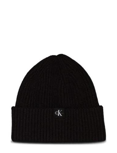 Calvin Klein Monogram Rib Beanie Svart