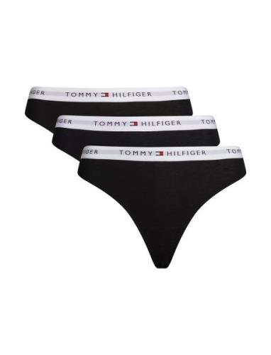 3 Pack Thong Stringtrosa Underkläder Black Tommy Hilfiger