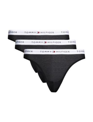 3 Pack Mesh Thong Stringtrosa Underkläder Black Tommy Hilfiger