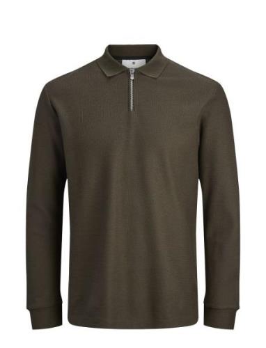 Jprbladamien Ls Polo Tops Polos Long-sleeved Brown Jack & J S