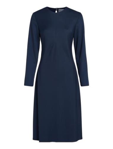 Recycled Cdc Fit & Flare Dress Knälång Klänning Navy Calvin Klein