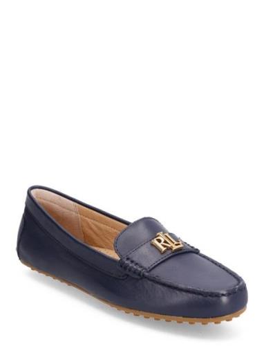 Barnsbury Nappa Leather Driver Loafers Låga Skor Navy Lauren Ralph Lau...