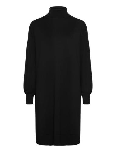 Srlea Rollneck Dress Knit Kort Klänning Black Soft Rebels