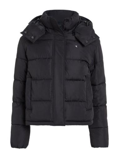 Matte Monologo Nd Short Puffer Fodrad Jacka Black Calvin Klein Jeans