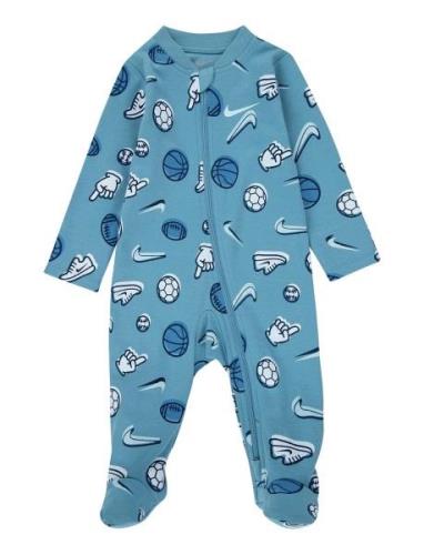 Nike Sportball Footed Coverall Långärmad Bodysuit Blue Nike