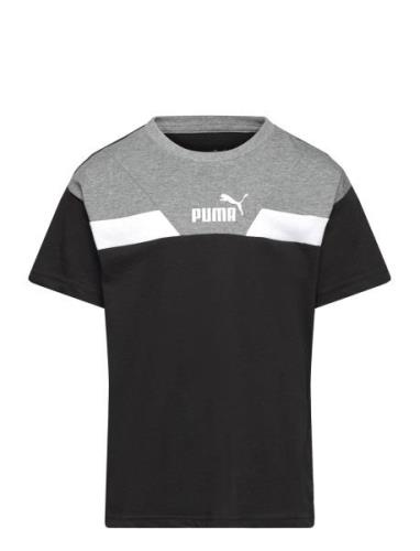 Puma Power Colorblock Tee B Tops T-shirts Short-sleeved Black PUMA