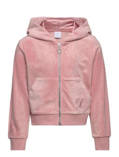 Sweatshirt Velour With Hoodie Tops Sweat-shirts & Hoodies Hoodies Pink...