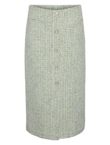 Yasasara Hmw Midi Skirt Knälång Kjol Green YAS