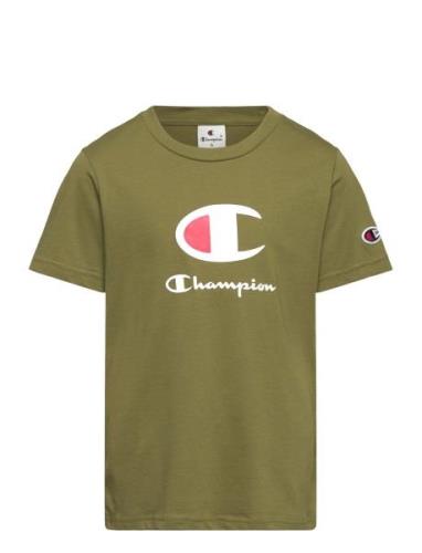 Crewneck T-Shirt Sport T-shirts Short-sleeved Khaki Green Champion