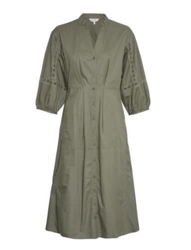 Mschjeovana Petronia 3/4 Dress Knälång Klänning Khaki Green MSCH Copen...