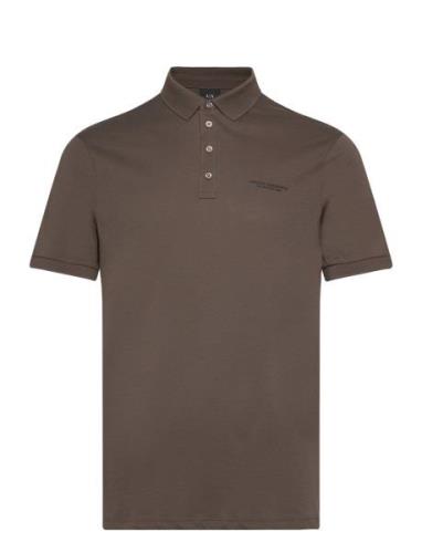 Polo Tops Polos Short-sleeved Brown Armani Exchange