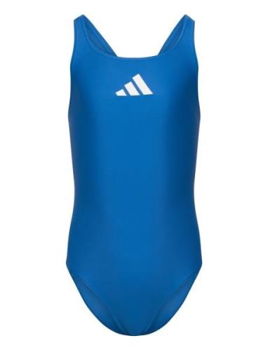 Adidas Solid Small Logo Swimsuit Baddräkt Badkläder Blue Adidas Perfor...