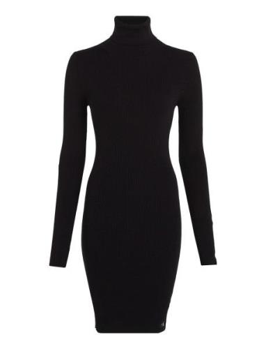 Woven Label Tight Sweater Dress Kort Klänning Black Calvin Klein Jeans