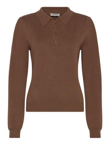 Als Polo Knit Top Tops T-shirts & Tops Polos Brown NORR