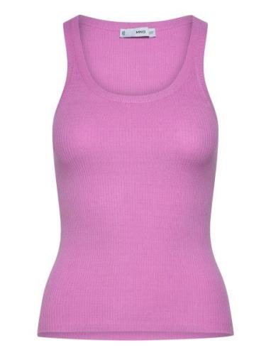 Mango Knit Strap Top Rosa