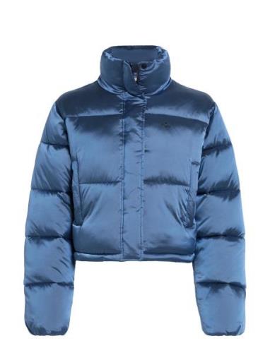 Shiny Cropped Puffer Fodrad Jacka Blue Calvin Klein Jeans