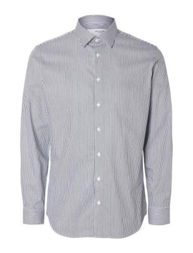 Selected Homme Slhslim-Performance Shirt Ls Noos Blå