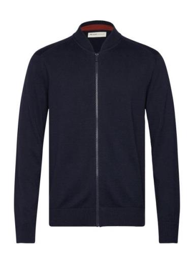 Knitted Bomber Jacket Bomberjacka Jacka Navy Tom Tailor