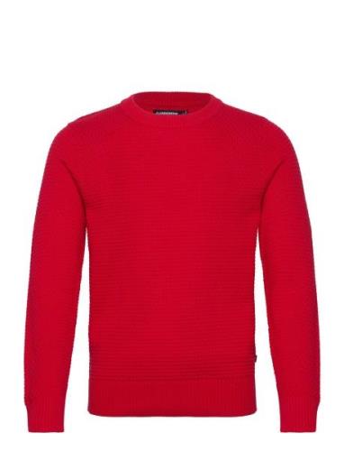 Oliver Structure Sweater Tops Knitwear Round Necks Red J. Lindeberg