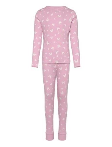 Nmfnightset Pink Butterfly Rib Noos Pyjamas Set Pink Name It