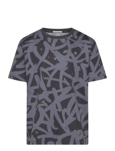 Regular Printed T-Shirt Tops T-shirts Short-sleeved Grey Tom Tailor