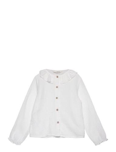 Cheesecloth Cotton Blouse Tops Blouses & Tunics White Mango