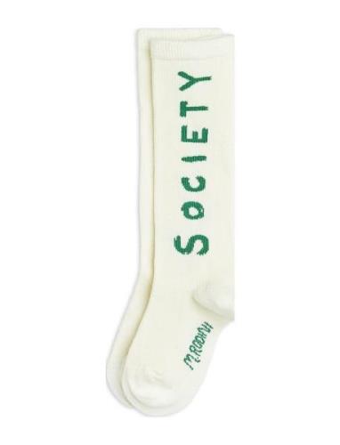 Society Knee-High Socks Sockor Strumpor Cream Mini Rodini