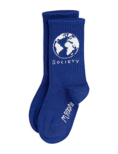 Mini Rodini Society 1-Pack Socks Sockor Strumpor Blue Mini Rodini