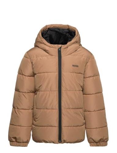 Puffer Jacket Fodrad Jacka Brown BOSS