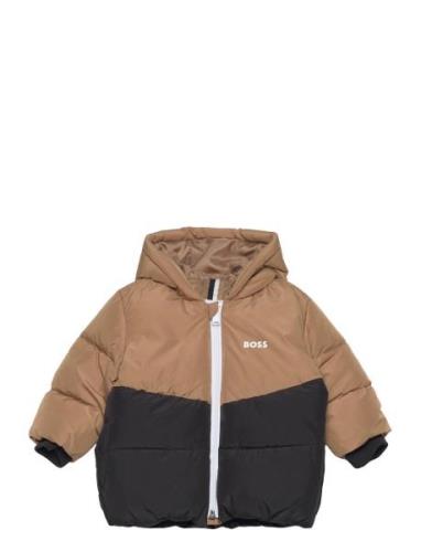 Puffer Jacket Fodrad Jacka Brown BOSS