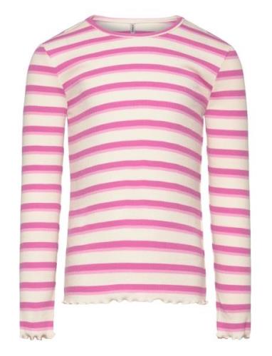 Kids Only Kmgevig L/S Rib Top O-Neck Jrs Rosa