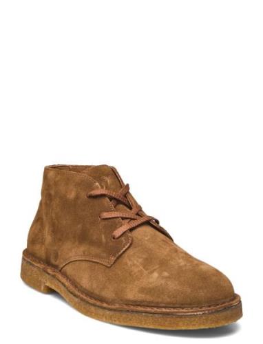 Slhricco Suede Chukka Boot Snörade Stövlar Brown Selected Homme